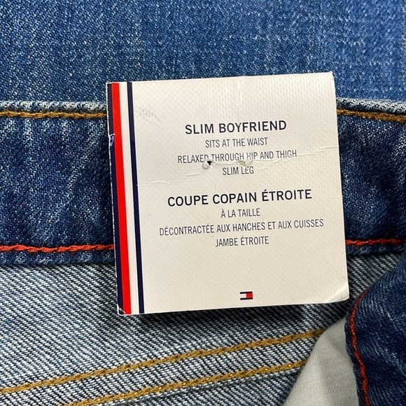 Tommy Hilfiger NWT Distressed Embroidered Pocket Slim Boyfriend Jeans - Picture 8 of 15